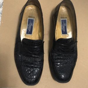 Bragano by Cole Haan Genuine Crocodile black loafers.